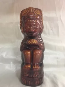 VTG KAHLUA BROWN Ceramic TIKI Decanter Bottle Mexico Mayan Heritage Liqueur - Picture 1 of 11