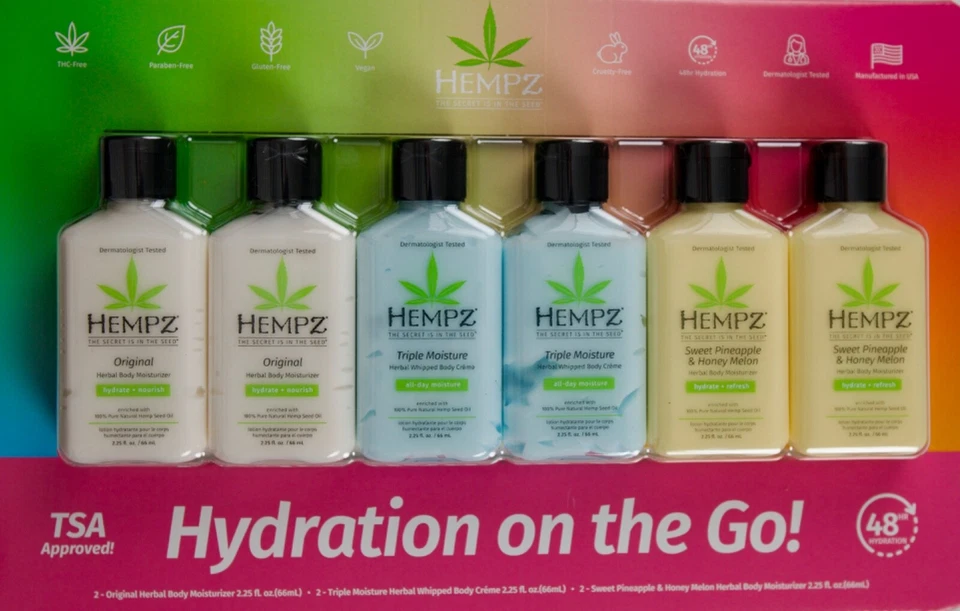 Hempz Hydration On The Go Lotion 2.25 fl oz Each 48 Hr Hydration 6 Pack Rare