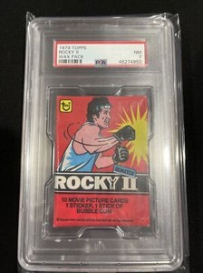 1979 Topps Rocky II Wax Pack PSA 7 Population 4/only 1 higher Rocky Balboa Creed