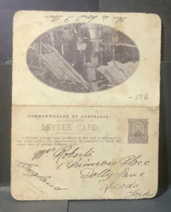 CARTA TIPO 1 KGV CARA COMPLETA 1911 SOBRE PAPEL VERDOSO GRUESO USADA... - Imagen 1 de 2