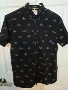 ZIPCODE RICKY SINGH Slim Fit Fish Theme Button Shirt Men's Medium - Picture 1 of 6