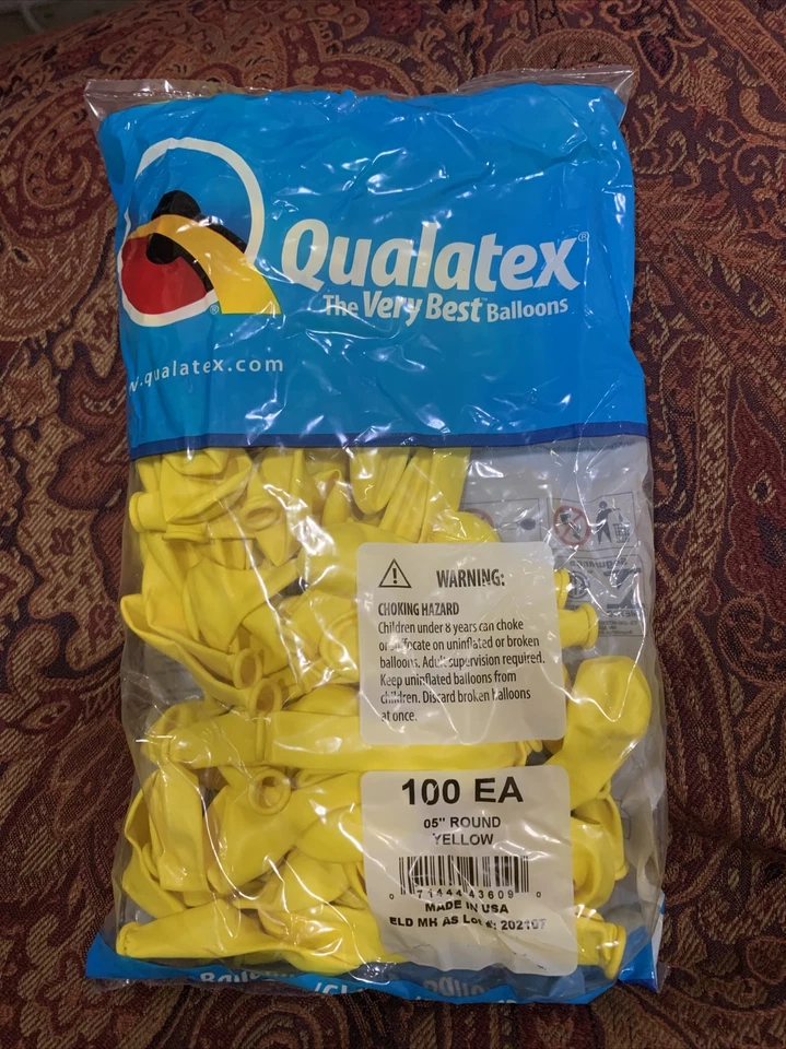 5” Round Yellow Qualatex Balloons, 100ct - Image 1 of 1