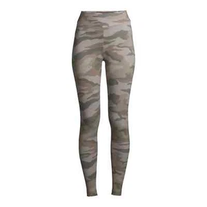 Time and Tru Women's Stretch High Rise Knit Leggings Gray Camouflage 2XL - Picture 1 of 9