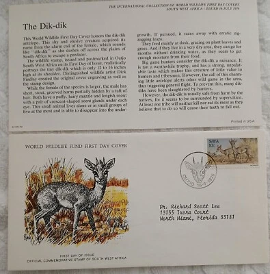 SELLOS DE ÁFRICA SUROESTE 1976 WWF - EL DIK-DIK - FDC Foto 1 de 2