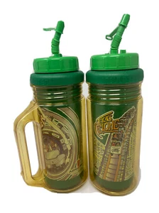 2 Copas Aisladas Vintage Astro World Texas Cyclone Houston Texaco con Paja EE. UU. - Imagen 1 de 14