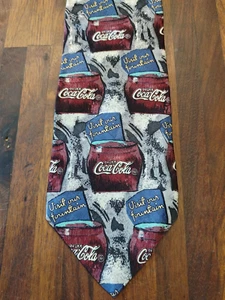 Coca Cola Seidenkrawatte Visit Our Fountain Werbung Erinnerungsstücke Made in USA - Bild 1 von 5