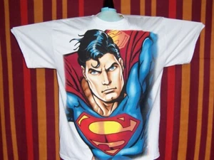 Superman SHIRT Supergröße Clark Kent WEISS Mann aus Stahl Film DC Comics Neu Neu mit Etikett - Bild 1 von 1