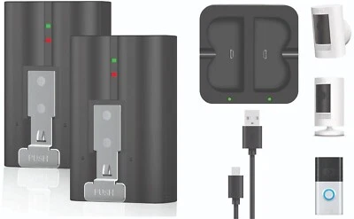 2X Battery For Ring-Doorbell Video 2/3/3 Plus/4 Spotlight/Stick Up Peephole Cam - Image 1 of 4