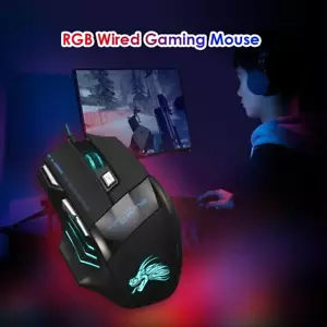 Gaming Maus USB Maus mit Kabel RGB Computermaus 5500 DPI 7 Tasten für PC Laptop - Bild 1 von 12