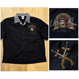 VINTAGE DISNEYLAND RESORT PIRATES OF THE CARIBBEAN Men’s Short Sleeve Shirt XL - Picture 1 of 9