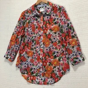 Camisa HD in Paris Floral Abotonada Manga Larga Informal Top Multicolor Talla S - Imagen 1 de 7
