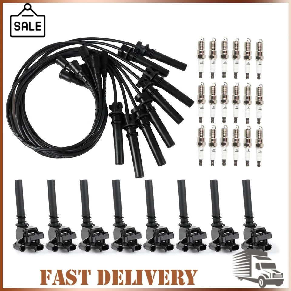 Bobinas de encendido UF378 + bujías + cables de bujía para Dodge Ram 1500 2500 5,7 L Foto 1 de 4