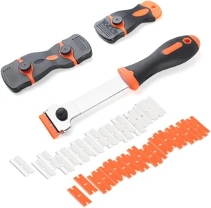 3Pcs Multi-Purpose Razor Scrapers with Extra 40Pcs Blades, Cleaning Tool for Rem - Picture 1 of 6