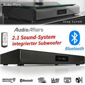 AudioAffairs Bluetooth Tisch Soundbar Subwoofer TV Heimkino System Lautsprecher