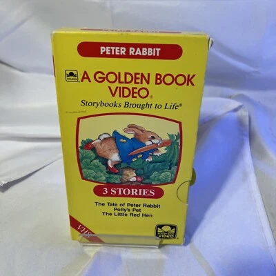 Vintage Peter Rabbit A Golden Book Video VHS 3 Stories 1985, 80s Kids VHS Tape - Image 1 of 4