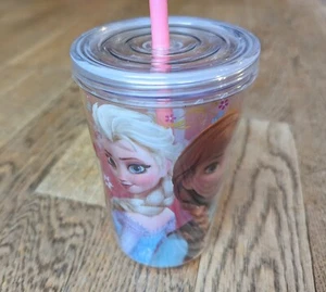 VGC Disney Frozen Elsa Anna Olaf Water Juice Milkshake Strong Plastic Drinks Cup - Picture 1 of 10