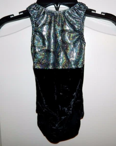 Leotardo negro y plateado para niña talla XS 4/5 - Imagen 1 de 2