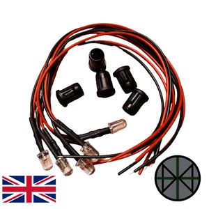 5Pcs x 5mm 5 - 12 Volt Prewired LED With Bezel Holder Variety Of Colour Options - Picture 1 of 16