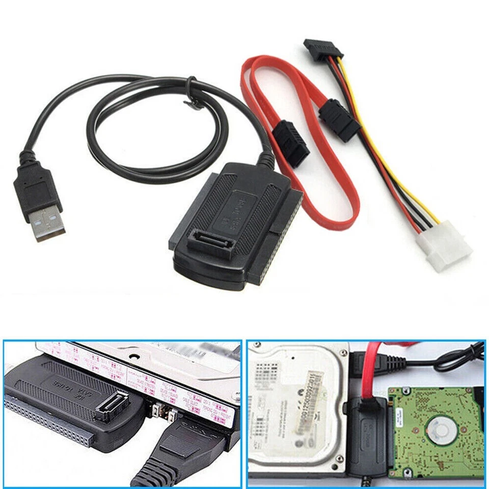 Adattatore ide sata convertitore con alimentatore hard disk Usb gestione pc 2.5  - Immagine 1 di 4