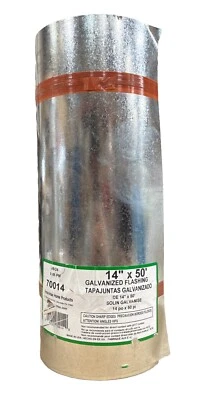 Amerimax 70014 Silver Galvanized Steel Valley Roll Flashing 14 W in. x 50 L ft. - Image 1 of 3
