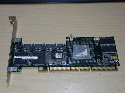 HIGH PROFILE  - ADAPTEC AAR-2410SA 4 CHANNEL SATA RAID PCI-X CONTROLLER - Image 1 of 4