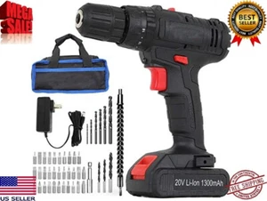 Kit combinado de taladro percutor atornillador de impacto inalámbrico sin escobillas con LED, 46 accesorios, batería - Imagen 1 de 6