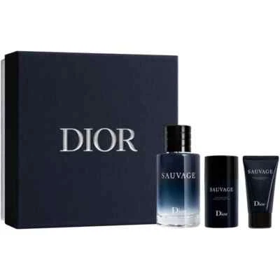 Conjunto de presente masculino Dior Sauvage 3 peças (3,4 EDT + 1,7 pós-barba + 2,6 desodorante) - Imagem 1 de 4