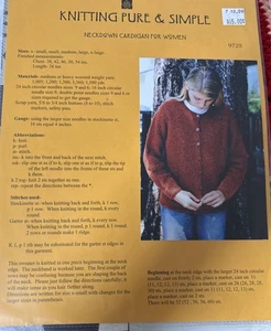 Knitting Pure & Simple Cardigan Pattern New - Picture 1 of 1