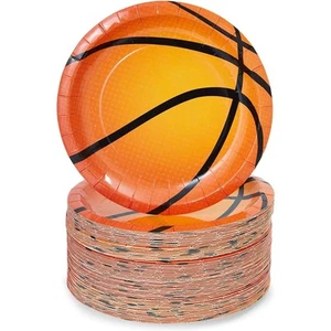 80 Pack BasketBall Plates, Sports Themed Birthday Party Supplies and Decorati... - Picture 1 of 6
