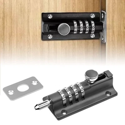 Combination Locking Bolt 4 Digit Combi Bolt Sliding Keyless Door Lock Shed Gate - Image 1 of 4