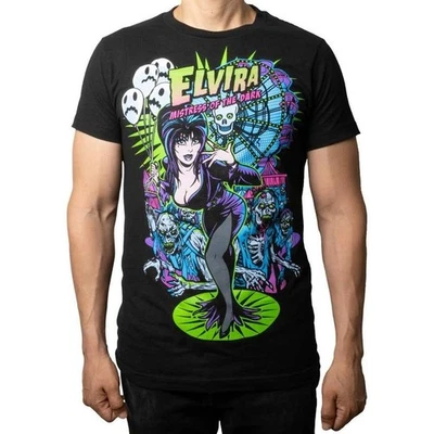 Camiseta Kreepsville Elvira Zombie Noria Rueda Carnaval Zombie Camiseta S-M-L-XL-2X-3X Foto 1 de 3
