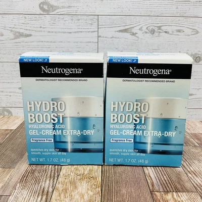 2X Neutrogena Hydro Boost Extra Dry Gel Cream Fragrance Free Moisturizer 1.7 oz - Image 1 of 4