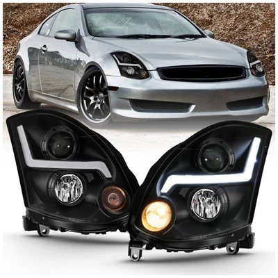 Фара Anzo 121557 для Infiniti G35 2003-2007 левый и правый черный корпус - Изображение 1 из 4