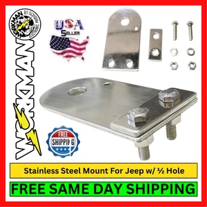 Workman JM1 Edelstahl Halterung für Jeep mit 1/2" Loch Radio Antenne Auto LKW - Bild 1 von 5