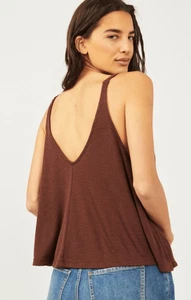 NUEVO SIN ETIQUETAS FREE PEOPLE ÍNTIMATELY DANI CAMISETA SIN MANGAS BOHO ACANALADA marrón talla XS - Imagen 1 de 7