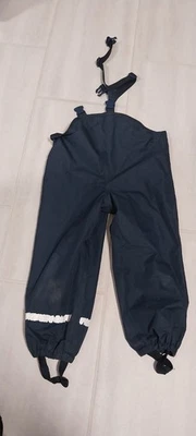Matschhose Regenhose Fleece gefüttert 110 116 dunkelblau - Bild 1 von 4