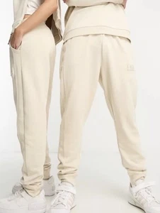 Fila Owen Unisex Sweat Pants With Seam Detail In Oatmeal Size Uk Large - Picture 1 of 5