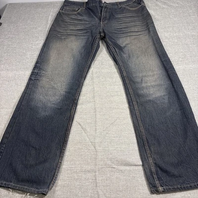 Chams Men's Blue Jeans  Vintage Wide Extra Long, 38x32 Y2K Skater Style - Image 1 of 4