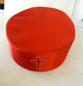 Vtg  Masonic  Scottish Rite Knights Templar Hat in Case Adjustable Size Cap - Picture 1 of 5
