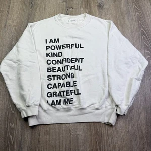 Anine Bing Damen Pullover Sweatshirt weiß Positive Affirmations Grafik Größe M - Bild 1 von 10