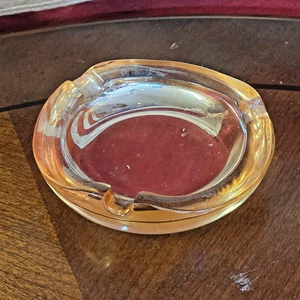 Posacenere vintage carnevale vetro calendula iridescente spilla piatto 3,5" tabacciana - Foto 1 di 5