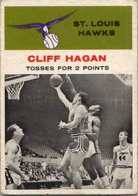 1961-62 Fleer CLIFF HAGAN St. Louis Hawks Action #53 VG/EX Condition - Image 1 of 2