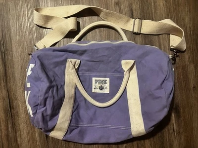 Victoria's Secret Purple Large Duffel Bag Y2K Canvas Travel Large - Image 1 of 4