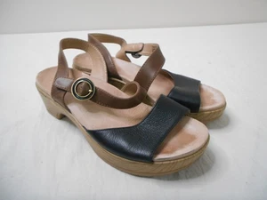 Dansko Marjory Black Tumbled Nappa Leather Women's Size EU 37 US 7 Sandals - Picture 1 of 7
