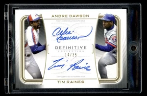 2023 Topps Definitive Collection Tim Raines Andre Dawson Dual Auto /35 Expos HOF - Picture 1 of 2