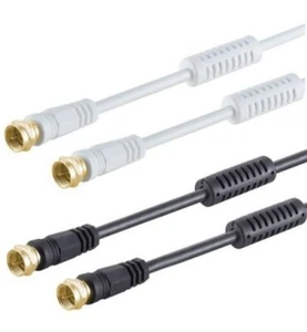 Cavo satellitare cavo di collegamento cavo antenna 100db spina F oro - Foto 1 di 5