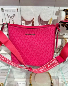 Michael Kors Jet Set Women Small Logo North-South Crossbody Bag Dragonfruit - Picture 1 of 14