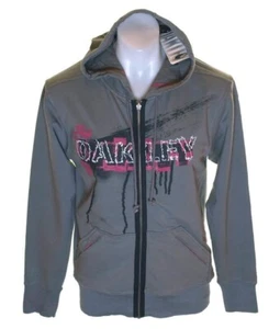 New Men's Oakley Tiled Stretch Zipped Hoodie Sweatshirt Jumper Slim Fit Grey - Picture 1 of 3