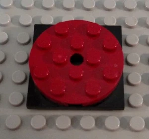 Lego schwarz 4x4 Drehteller Spinner mit dunkelroter dünner oberer Platte - Bild 1 von 1