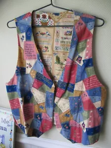 Wendeweste Calico Patchwork Cottagecore Handmade Country Boho geraffter Rücken - Bild 1 von 6